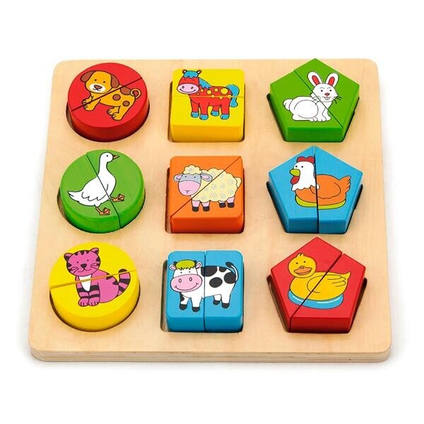 

Деревянный пазл-сортер Viga Toys Фигуры и звери (59585)