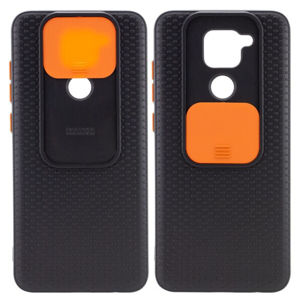 

Силиконовый чехол Camshield Black со шторкой защищающей камеру для Xiaomi Redmi Note 9 / Redmi 10X (Черный / Оранжевый)