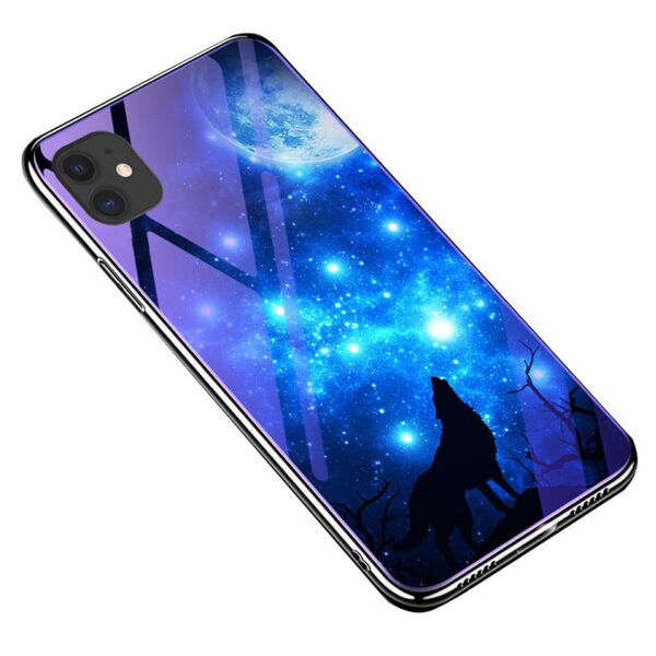 

TPU+Glass чехол Fantasy с глянцевыми торцами для Apple iPhone 11 (6.1") Лунная ночь