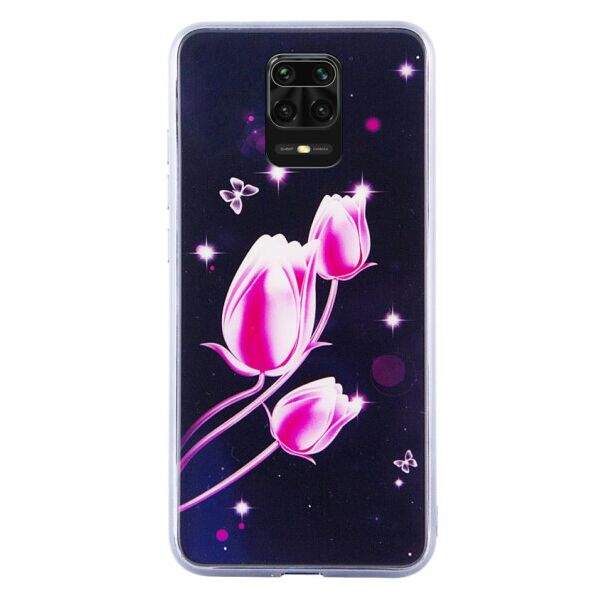 

TPU+Glass чехол Fantasy с глянцевыми торцами для Xiaomi Redmi Note 9s / Note 9 Pro / Note 9 Pro Max Тюльпаны