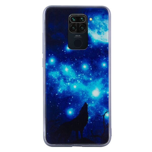 

TPU+Glass чехол Fantasy с глянцевыми торцами для Xiaomi Redmi Note 9 / Redmi 10X Лунная ночь
