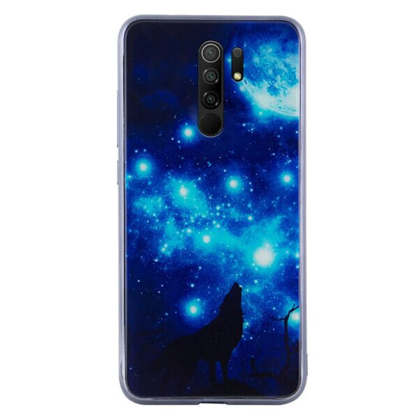 

TPU+Glass чехол Fantasy с глянцевыми торцами для Xiaomi Redmi 9 Лунная ночь