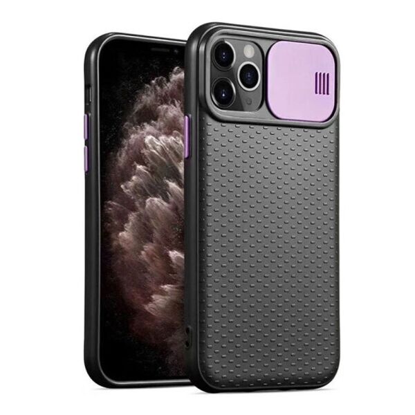 

Силиконовый чехол Camshield Black со шторкой защищающей камеру для Apple iPhone 11 Pro (5.8") (Черный / Сиреневый)