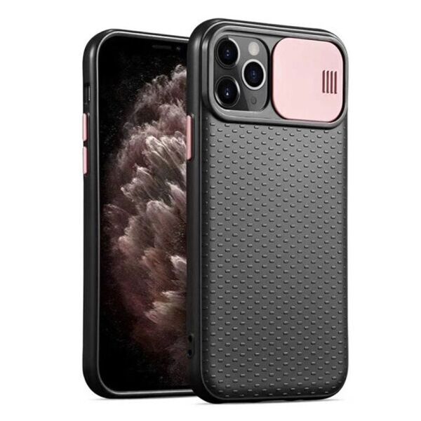 

Силиконовый чехол Camshield Black со шторкой защищающей камеру для Apple iPhone 11 Pro (5.8") (Черный / Розовый)