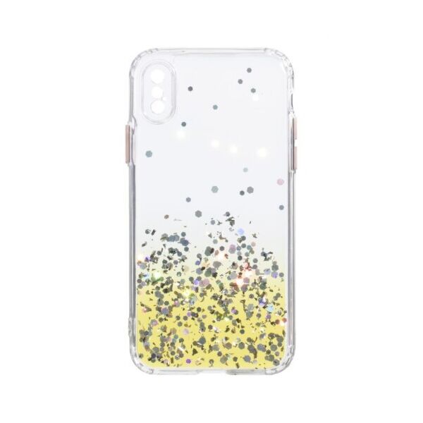 

Переливающийся чехол Frame с блестками для Apple iPhone X / Xs (Желтый)