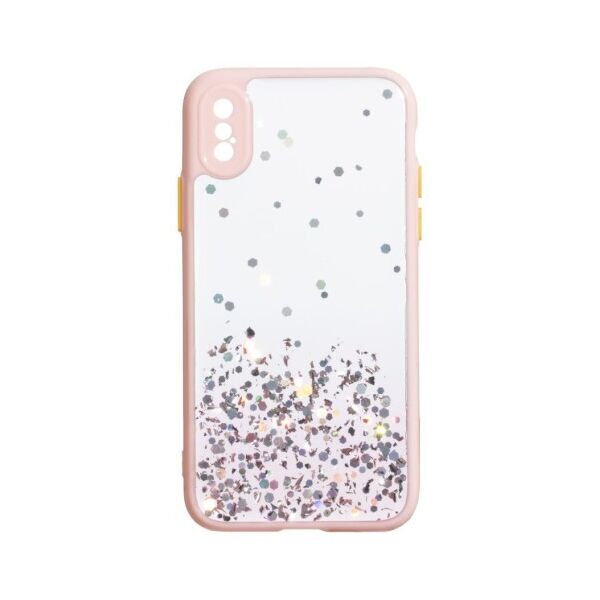 

Переливающийся чехол Frame с блестками для Apple iPhone X / Xs (Розовый)