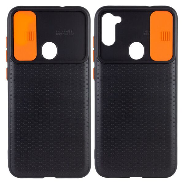 

Силиконовый чехол Camshield Black со шторкой защищающей камеру для Samsung Galaxy A11 / M11 (Черный / Оранжевый)