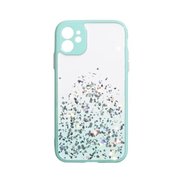 

Переливающийся чехол Frame с блестками для Apple iPhone 11 (Бирюзовый)