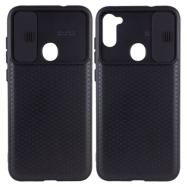 

Силиконовый чехол Camshield Black со шторкой защищающей камеру для Samsung Galaxy A11 / M11 (Черный / Черный)
