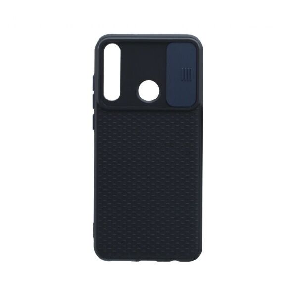 

Силиконовый чехол Camshield Black со шторкой защищающей камеру для Huawei Y6P European ver (Черный / Синий)
