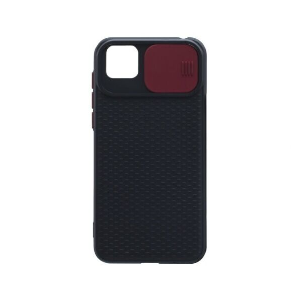 

Силиконовый чехол Camshield Black со шторкой защищающей камеру для Huawei Y5P European ver (Черный / Красный)