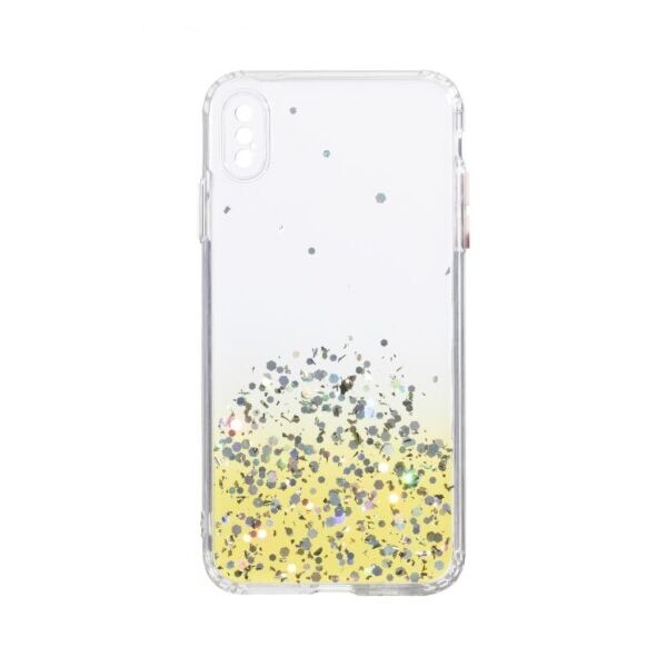 

Переливающийся чехол Frame с блестками для Apple iPhone Xs Max (Желтый)