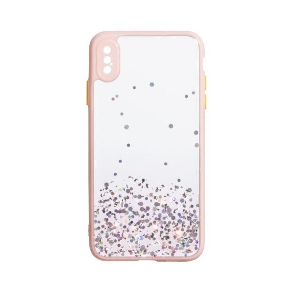 

Переливающийся чехол Frame с блестками для Apple iPhone Xs Max (Розовый)