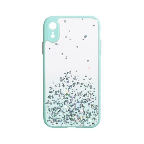 

Переливающийся чехол Frame с блестками для Apple iPhone Xr (Бирюзовый)