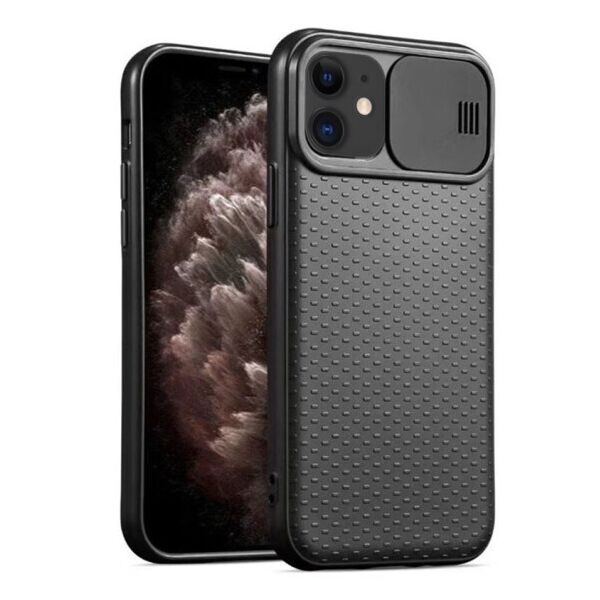 

Силиконовый чехол Camshield Black со шторкой защищающей камеру для Apple iPhone 11 (6.1") (Черный / Черный)