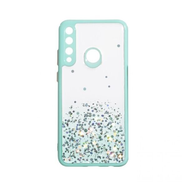 

Переливающийся чехол Frame с блестками для Huawei Y6P Eur Ver (Бирюзовый)