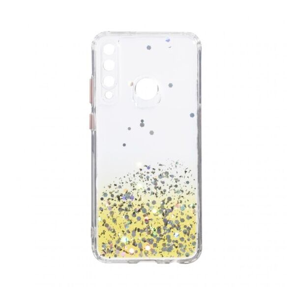 

Переливающийся чехол Frame с блестками для Huawei Y6P Eur Ver (Желтый)