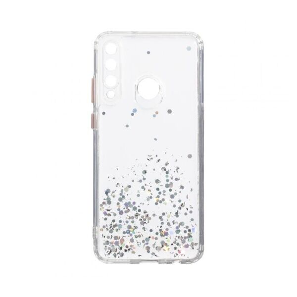 

Переливающийся чехол Frame с блестками для Huawei Y6P Eur Ver (Серебряный)