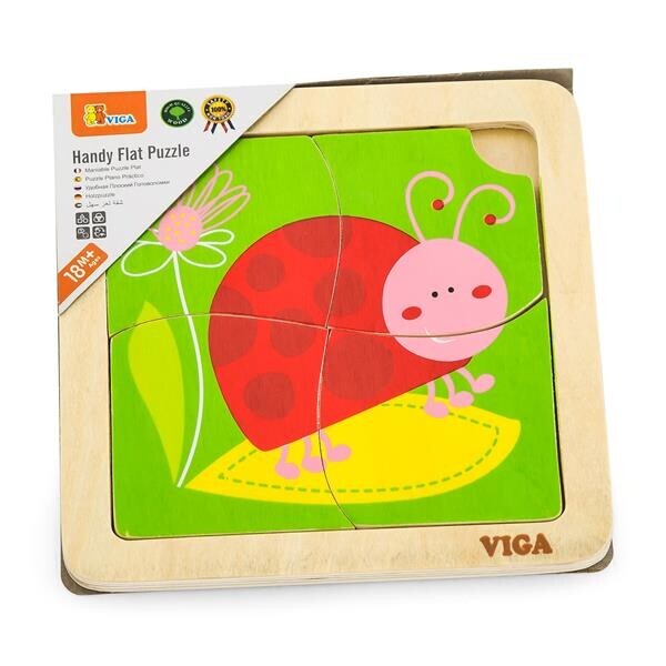 

Деревянный мини-пазл Viga Toys Жук солнышко, 4 эл. (50140)