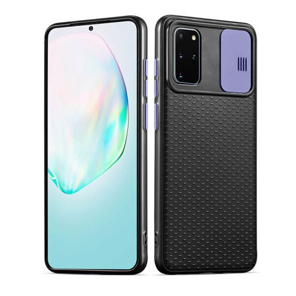 

Силиконовый чехол Camshield Black со шторкой защищающей камеру для Samsung Galaxy S20+ (Черный / Сиреневый)