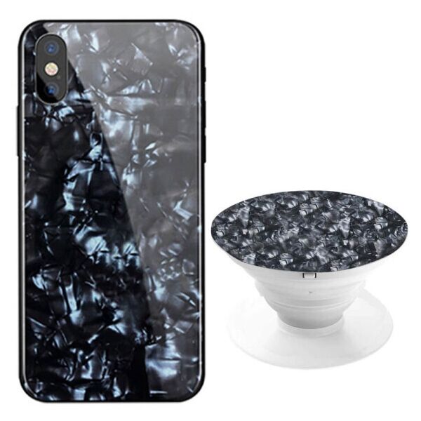 

TPU+Glass чехол Shell с круглой подставкой для Apple iPhone XS Max (6.5") (Черный)