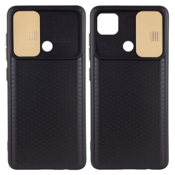 

Силиконовый чехол Camshield Black со шторкой защищающей камеру для Xiaomi Redmi 9C (Черный / Золотой)