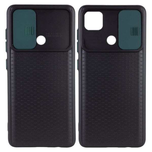 

Силиконовый чехол Camshield Black со шторкой защищающей камеру для Xiaomi Redmi 9C (Черный / Темно-зеленый)
