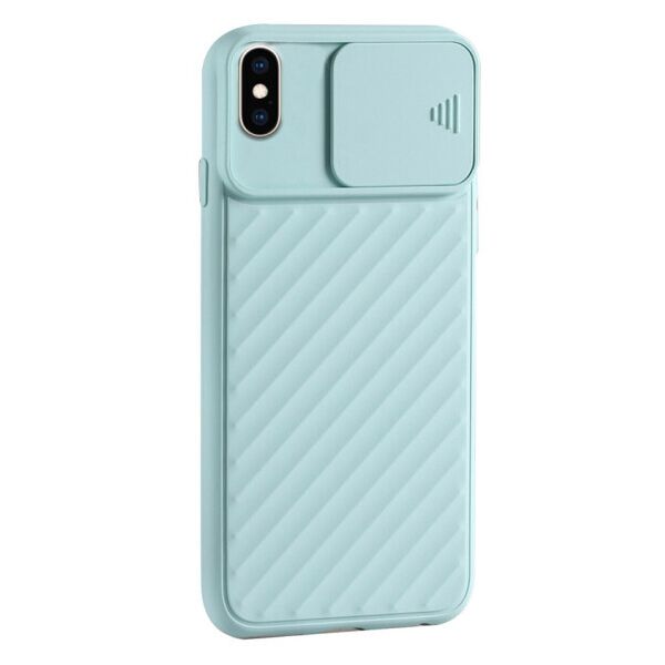 

Чехол Camshield TPU со шторкой защищающей камеру для Apple iPhone X / XS (5.8") (Бирюзовый)