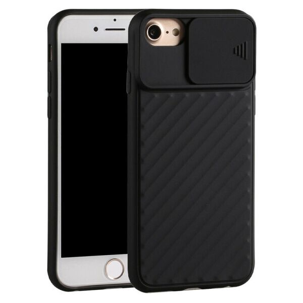 

Чехол Camshield TPU со шторкой защищающей камеру для Apple iPhone 6 / 7 / 8 / SE (2020) (Черный)