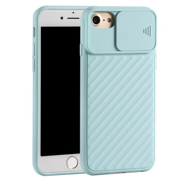 

Camshield TPU со шторкой защищающей камеру для Apple iPhone 6 / 7 / 8 / SE (2020) (Бирюзовый)