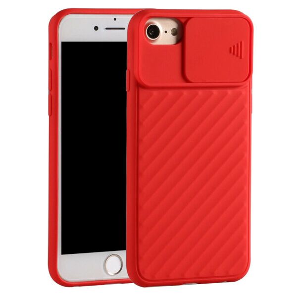 

Чехол Camshield TPU со шторкой защищающей камеру для Apple iPhone 6 / 7 / 8 / SE (2020) (Красный)