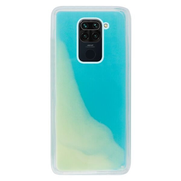 

Неоновый чехол Neon Sand glow in the dark для Xiaomi Redmi Note 9 / Redmi 10X (Голубой)