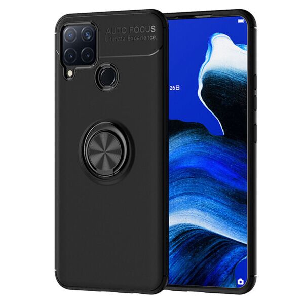 

Силиконовый чехол Deen ColorRing под магнитный держатель для Realme C15 / C12 (Черный / Черный)