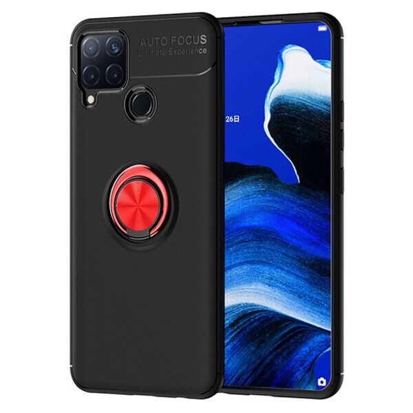 

Силиконовый чехол Deen ColorRing под магнитный держатель для Realme C15 / C12 (Черный / Красный)
