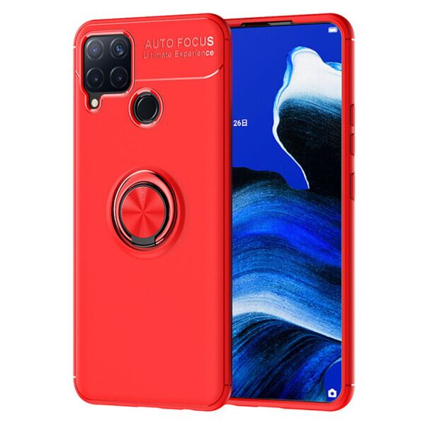 

Силиконовый чехол Deen ColorRing под магнитный держатель для Realme C15 / C12 (Красный / Красный)