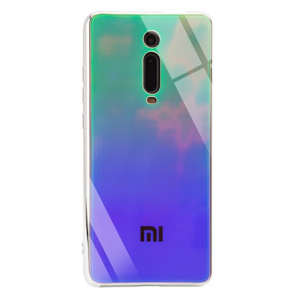 

TPU+Glass чехол Gradient Rainbow с лого для Xiaomi Redmi K20 / K20 Pro / Mi9T / Mi9T Pro (Синий / LightGreen)