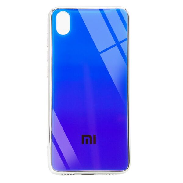 

TPU+Glass чехол Gradient Rainbow с лого для Xiaomi Redmi 7A (Синий)