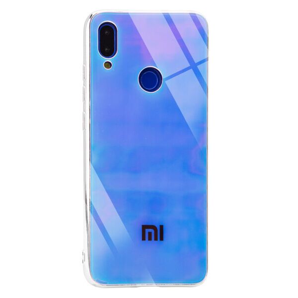 

TPU+Glass чехол Gradient Rainbow с лого для Xiaomi Redmi 7 (Голубой)