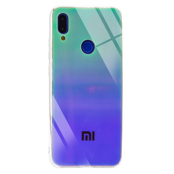 

TPU+Glass чехол Gradient Rainbow с лого для Xiaomi Redmi 7 (LightGreen)