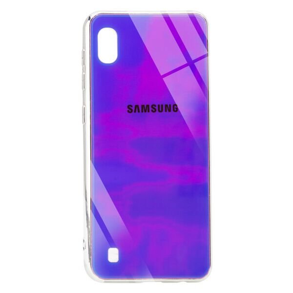 

TPU+Glass чехол Gradient Rainbow с лого для Samsung Galaxy A10 (A105F) (Magenta)