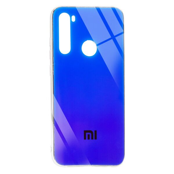 

TPU+Glass чехол Gradient Rainbow с лого для Xiaomi Redmi Note 8 (Голубой)