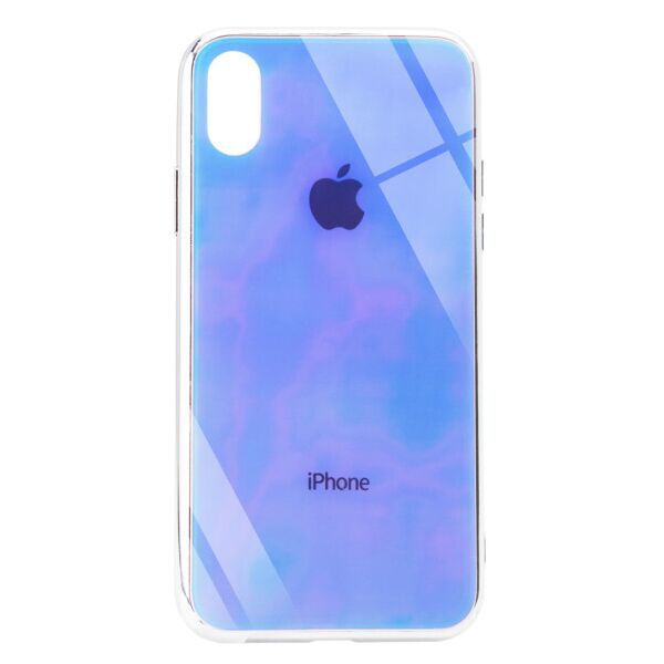 

TPU+Glass чехол Gradient Rainbow с лого для Apple iPhone XS Max (6.5") (DeepSkyBlue)