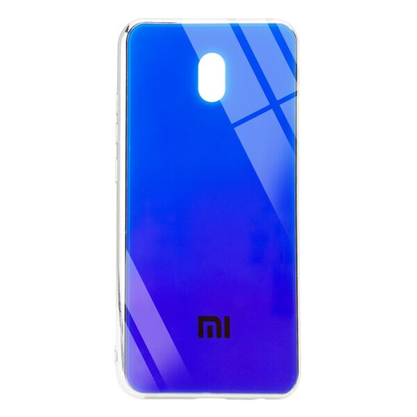 

TPU+Glass чехол Gradient Rainbow с лого для Xiaomi Redmi 8a (Голубой)