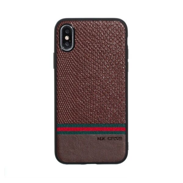 

Кожаная накладка NX Mingshi для Apple iPhone X / Xs (Коричневый)