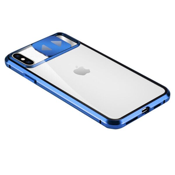 

Противоударный металический чехол Camshield 360 с защитой камеры для Apple iPhone X / XS (5.8") (Синий)