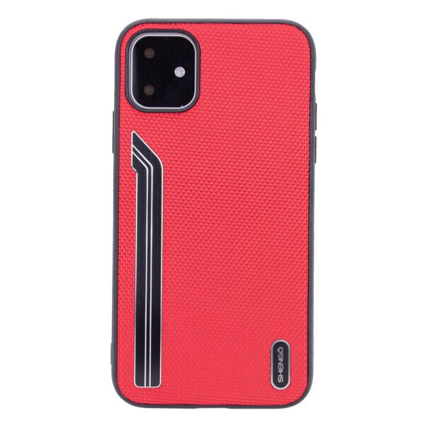 

Силиконовый чехол SHENGO Textile series для Apple iPhone 11 (6.1") (Красный)