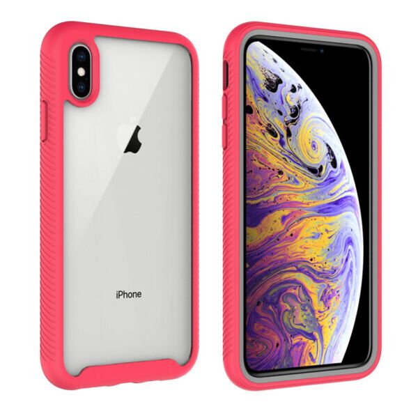 

Ударопрочный чехол Full-body Bumper Case для Apple iPhone X / XS (5.8") (DeepPink)