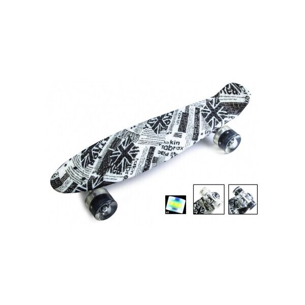 

Пенни борд Penny Board British item Светящиеся колеса Черно-белый (1848133180)