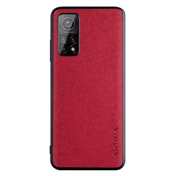 

джинсовый AIORIA Textile для Xiaomi Mi 10T / Mi 10T Pro (Красный)