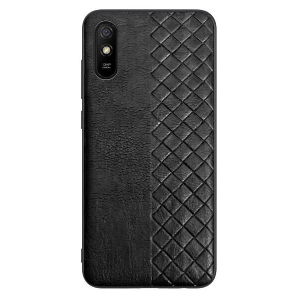 

Кожаная накладка WeaveSide (PU) для Xiaomi Redmi 9A (Черный)